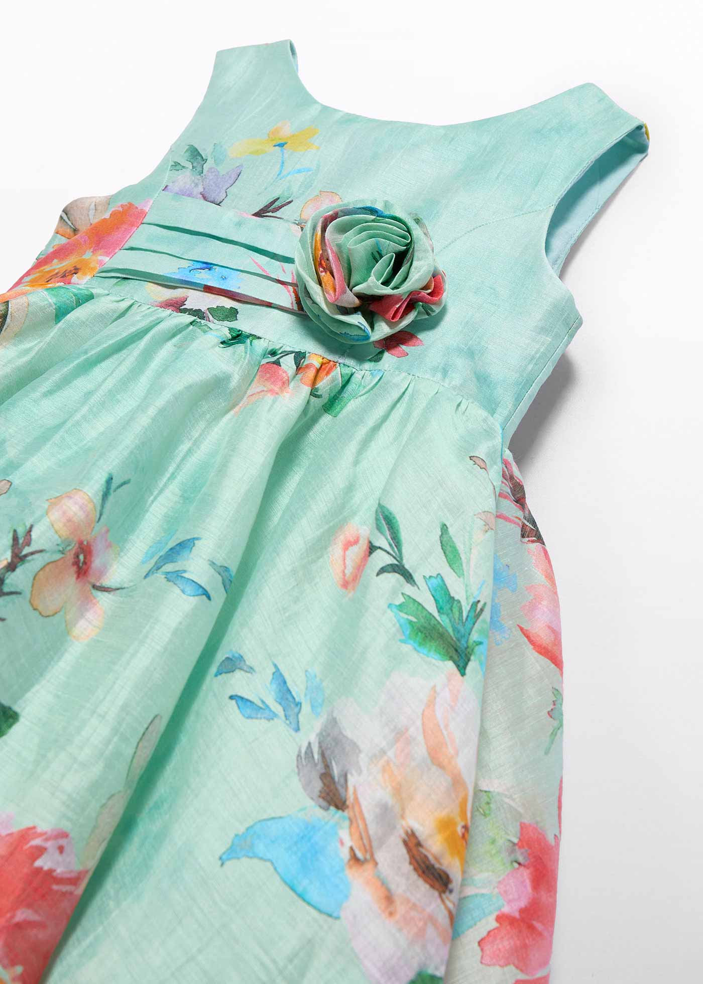 Robe en lin fleurs fille